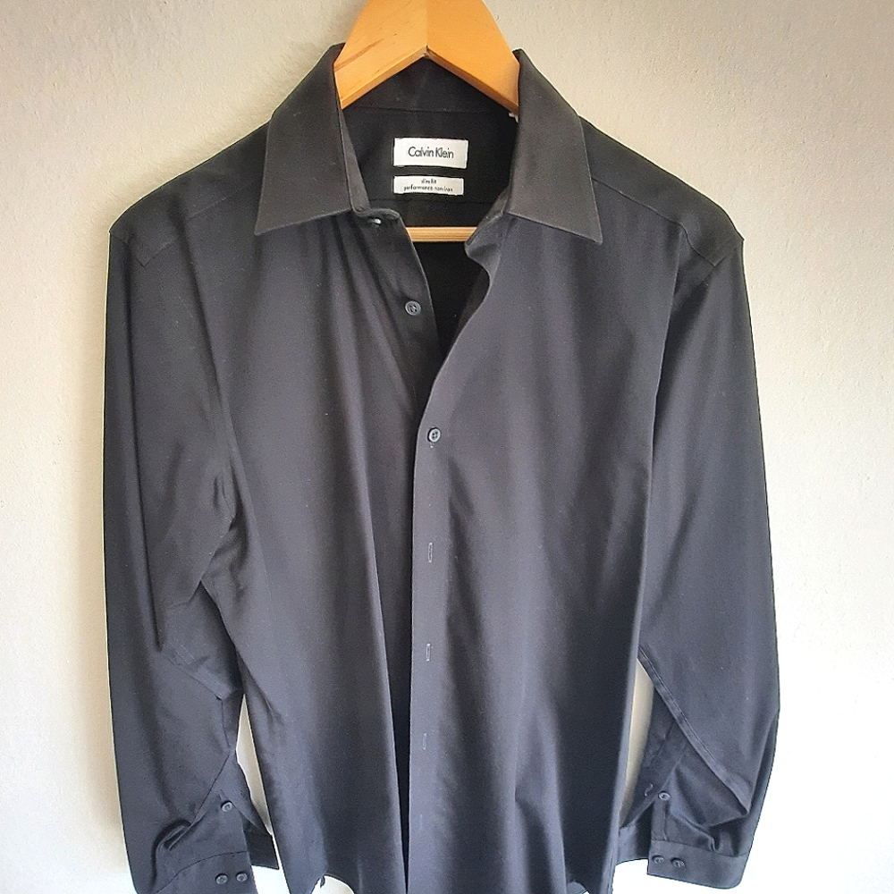 Calvin Klein Steel Men's Black Shirt Non-Iron